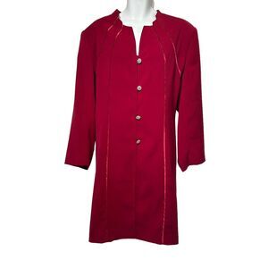 natalli barri womens plus size 26W long Red rhinestone Blazer Jacket